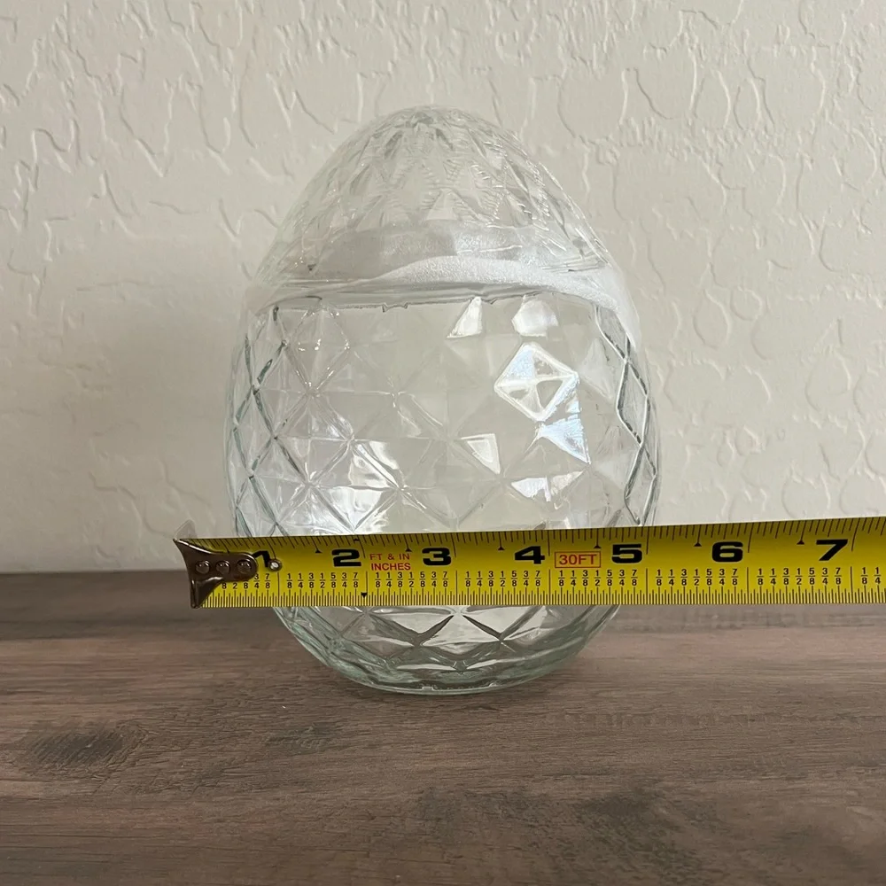 Clear Glass Easter Egg Novelty Jar 7” Target Bullseyes Playground